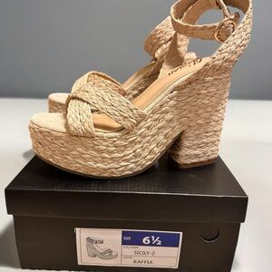 Liliana Natural Basket Weave Wedge